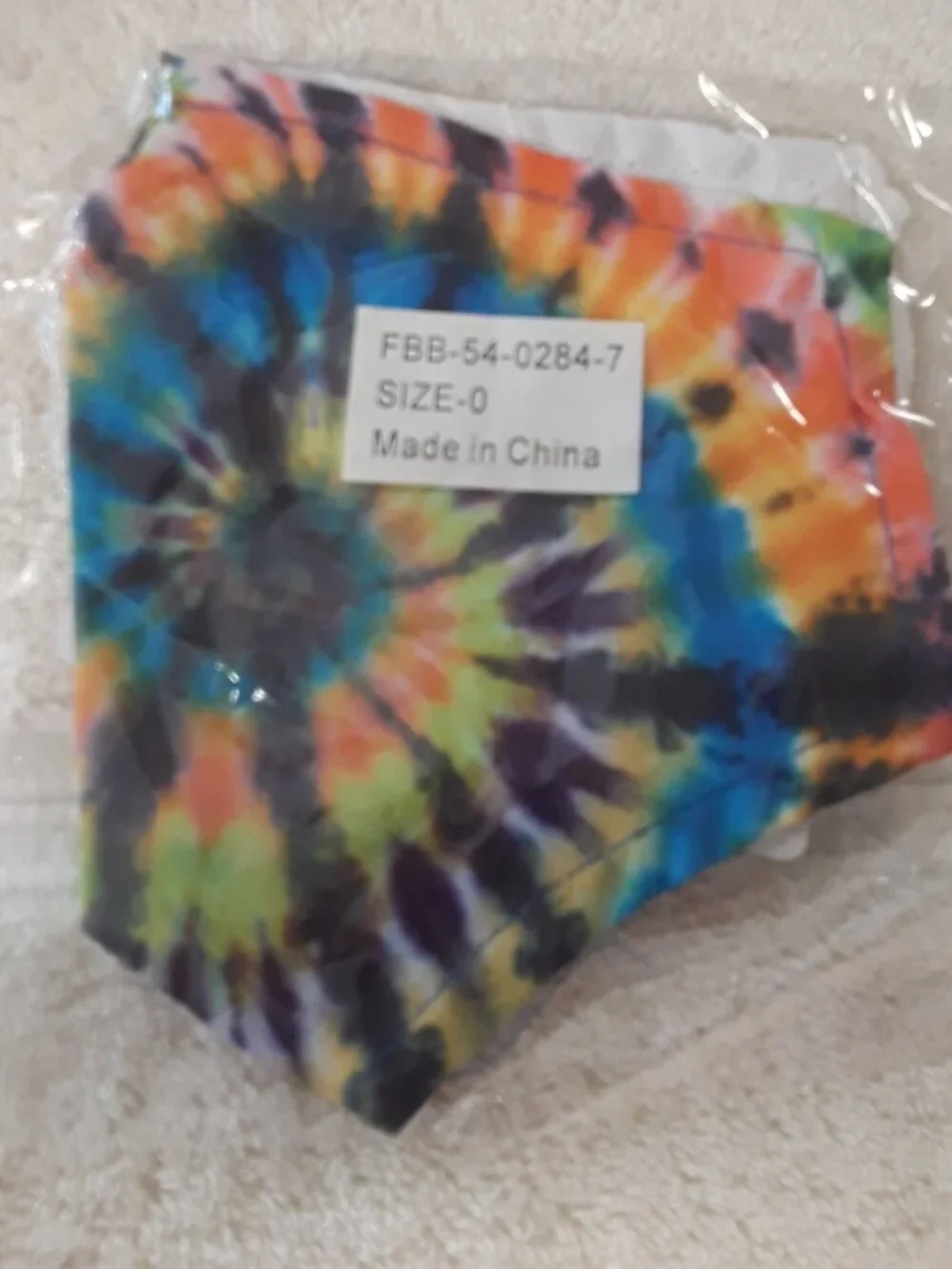 5 Reusable Fabric Face Masks New: 2 Bright Tie Dye + 3 Solid Black All Unisex